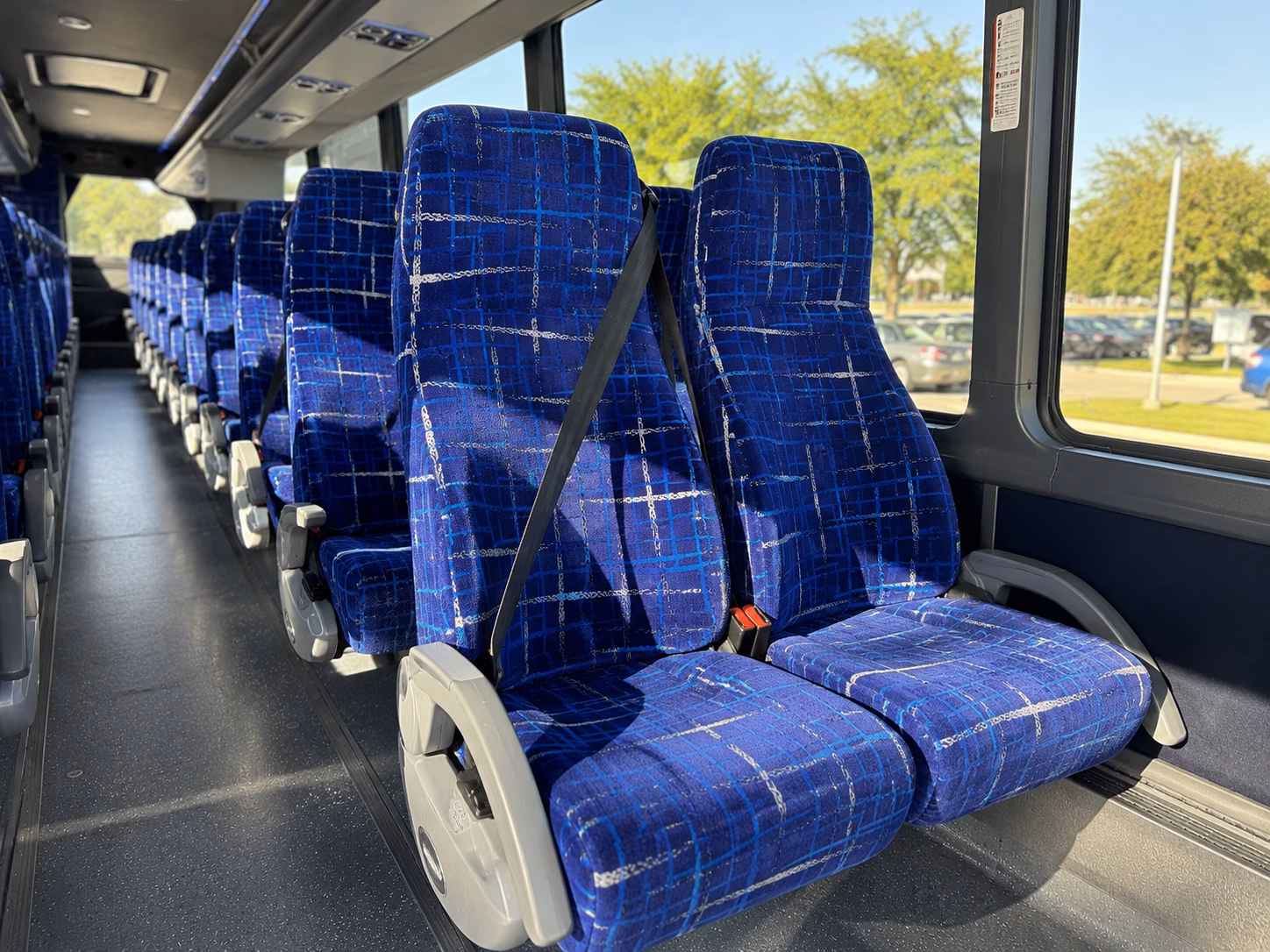 plano construction and film crew shuttle buses